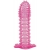 Гелевая розовая насадка с шипами - 12 см. - Toyfa Basic - в Махачкале купить с доставкой