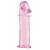 Гладкая розовая насадка с усиками под головкой - 12,5 см. - Toyfa Basic - в Махачкале купить с доставкой