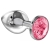 Большая серебристая анальная пробка Diamond Pink Sparkle Large с розовым кристаллом - 8 см. - Lola Games - купить с доставкой в Махачкале