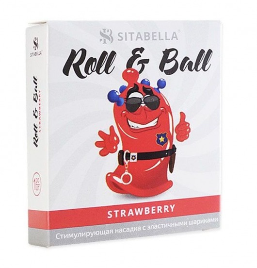 Стимулирующий презерватив-насадка Roll   Ball Strawberry - Sitabella - купить с доставкой в Махачкале