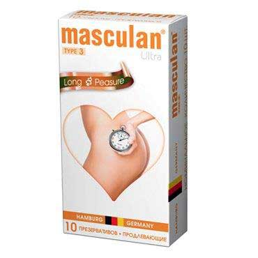 Розовые презервативы Masculan Ultra Long Pleasure с колечками, пупырышками и продлевающим эффектом - 10 шт. - Masculan - купить с доставкой в Махачкале