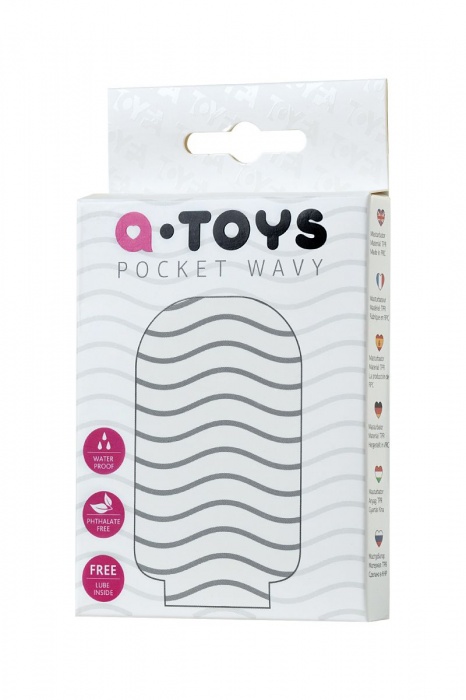 Белый мастурбатор A-Toys Pocket Wavy - A-toys - в Махачкале купить с доставкой