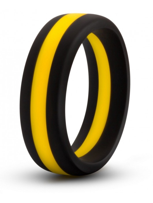 Черно-желтое силиконовое эрекционное кольцо Silicone Go Pro Cock Ring - Blush Novelties - в Махачкале купить с доставкой