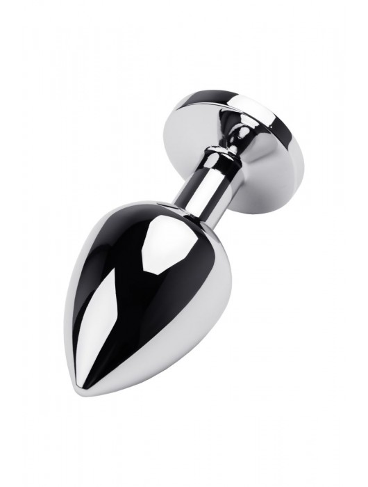 Серебристая коническая анальная пробка с красным кристаллом - 8 см. - ToyFa - купить с доставкой в Махачкале