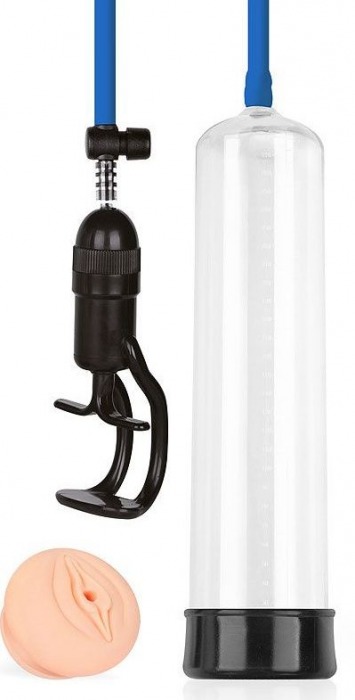 Прозрачная вакуумная помпа Sex Expert с насадкой-вагиной - Sex Expert - в Махачкале купить с доставкой