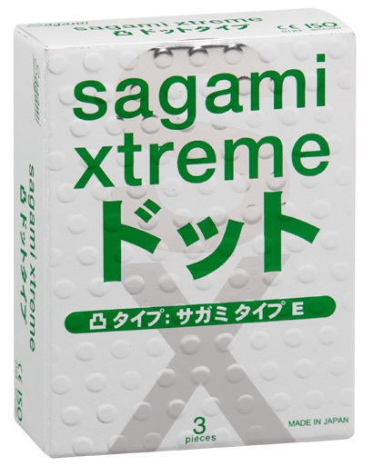 Презервативы Sagami Xtreme SUPER DOTS с точками - 3 шт. - Sagami - купить с доставкой в Махачкале