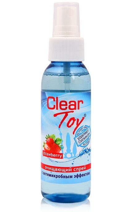 Очищающий спрей для игрушек CLEAR TOY Strawberry - 100 мл. - Биоритм - купить с доставкой в Махачкале