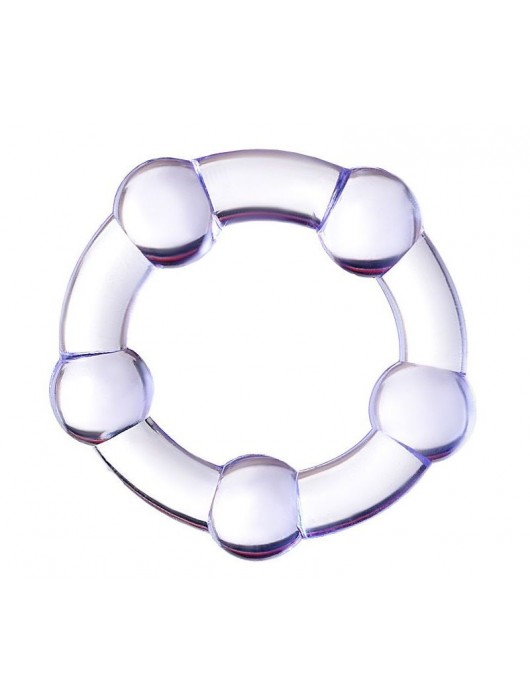 Фиолетовое эрекционное кольцо на пенис с бусинами - Штучки-дрючки - в Махачкале купить с доставкой