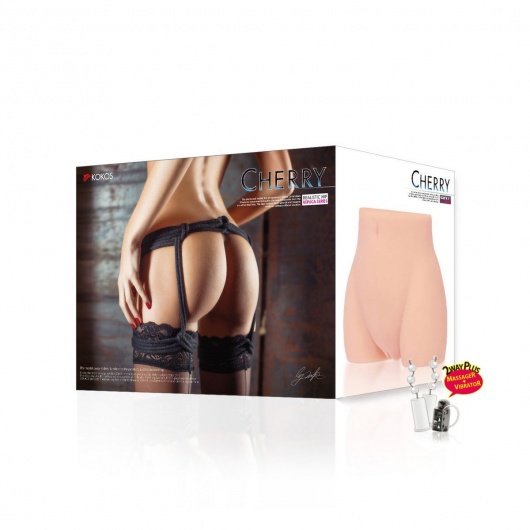Мастурбатор-полуторс Cherry с вибрацией и двумя любовными тоннелями - KOKOS - в Махачкале купить с доставкой
