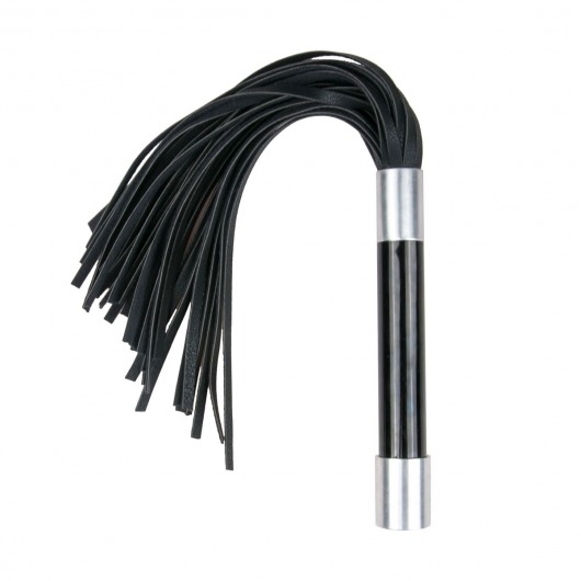 Черная плеть Easytoys Flogger With Metal Grip - 38 см. - Easy toys - купить с доставкой в Махачкале