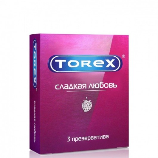 Презервативы Torex  Сладкая любовь  с ароматом клубники - 3 шт. - Torex - купить с доставкой в Махачкале