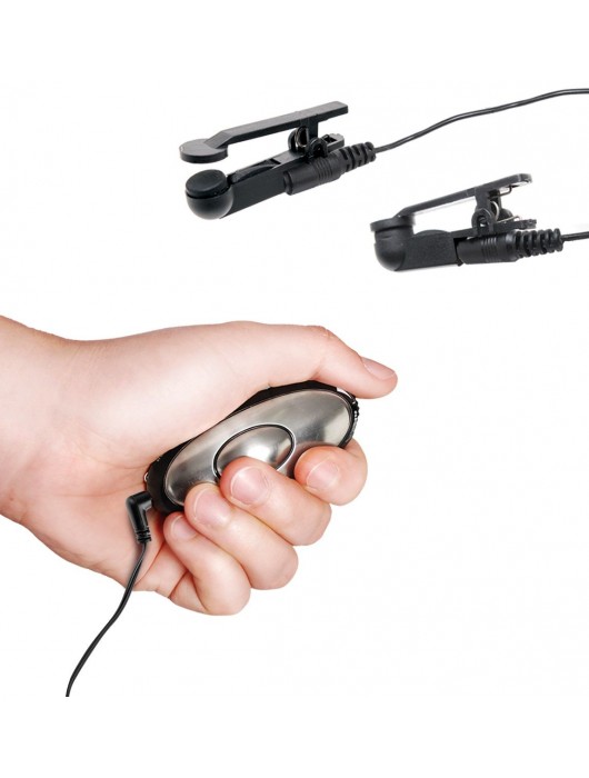 Черные электрические зажимы для сосков Shock Therapy Nipple Clamps - Pipedream - купить с доставкой в Махачкале