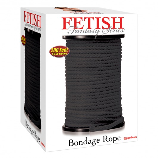 Черная веревка для связывания Bondage Rope - 60,9 м. - Pipedream - купить с доставкой в Махачкале