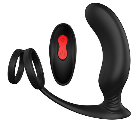 Черный массажер простаты REMOTE P-PLEASER - Dream Toys - в Махачкале купить с доставкой