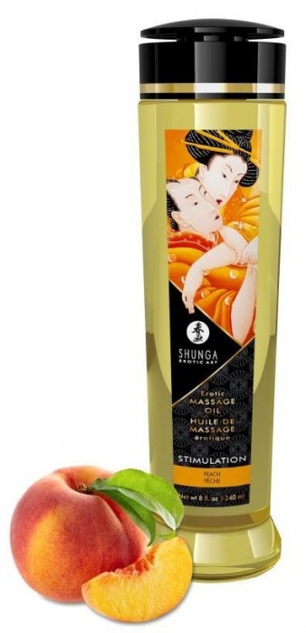 Массажное масло для тела с ароматом персика Stimulation - 240 мл. - Shunga - купить с доставкой в Махачкале