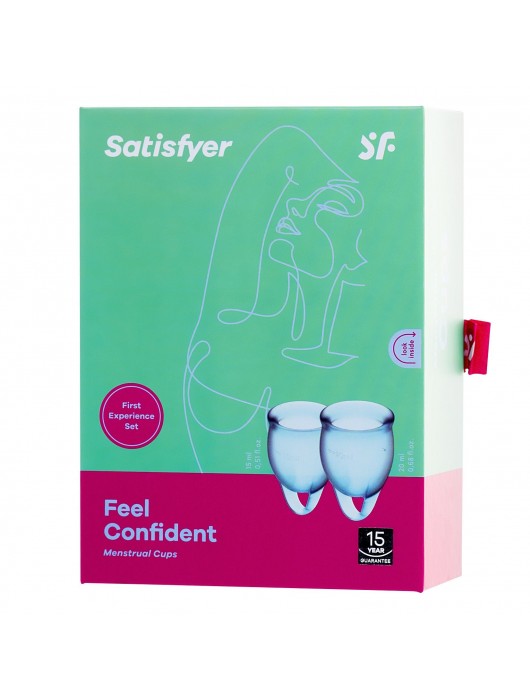 Набор голубых менструальных чаш Feel confident Menstrual Cup - Satisfyer - купить с доставкой в Махачкале