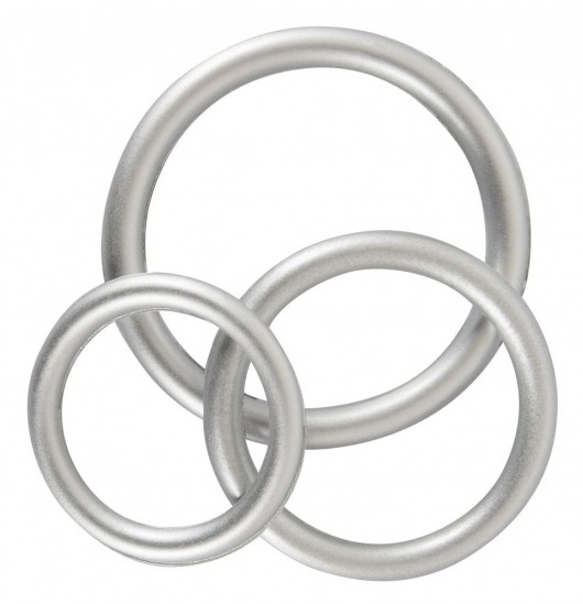 Набор из 3 эрекционных колец под металл Metallic Silicone Cock Ring Set - Orion - в Махачкале купить с доставкой