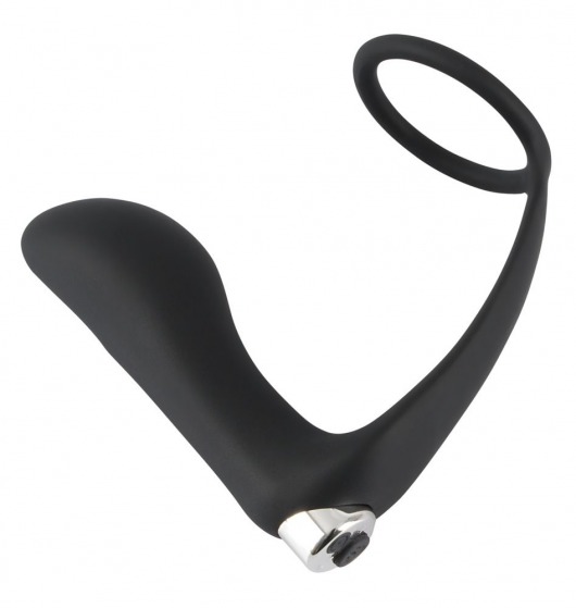 Черное эрекционное кольцо с анальной вибропробкой Vibrating Ring   Plug - Orion - в Махачкале купить с доставкой