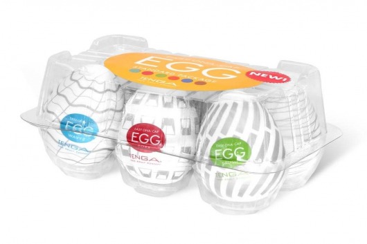 Набор из 6 мастурбаторов Tenga EGG Easy Beat с различным рельефом - Tenga - в Махачкале купить с доставкой