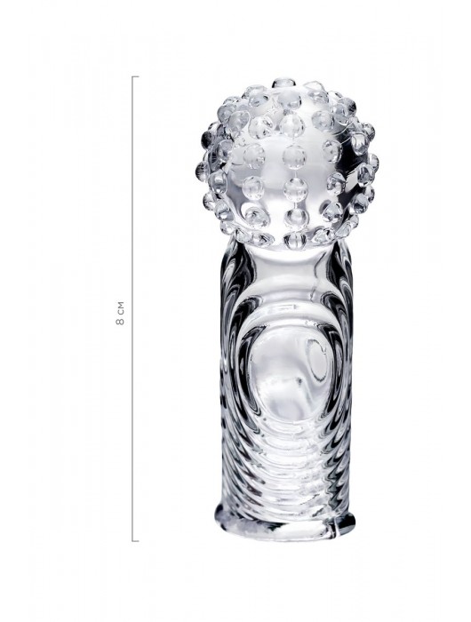 Прозрачная рельефная насадка на палец Ricol - 8 см. - A-toys