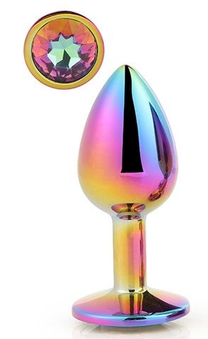 Голографическая анальная втулка с радужным кристаллом - 7,1 см. - Dream Toys - купить с доставкой в Махачкале