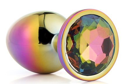 Голографическая анальная втулка с радужным кристаллом - 7,1 см. - Dream Toys - купить с доставкой в Махачкале
