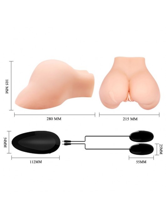 Телесная вибровагина Julie с 2 рабочими отверстиями - Baile - в Махачкале купить с доставкой