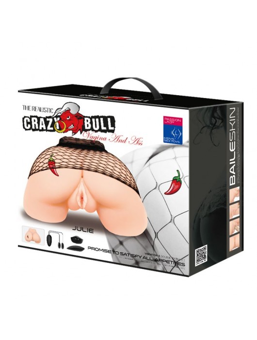 Телесная вибровагина Julie с 2 рабочими отверстиями - Baile - в Махачкале купить с доставкой