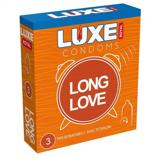 Презервативы с продлевающим эффектом LUXE Royal Long Love - 3 шт. - Luxe - купить с доставкой в Махачкале