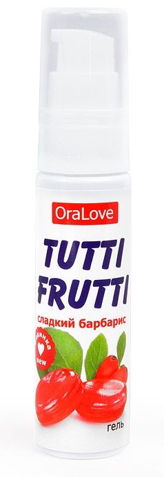Гель-смазка Tutti-frutti со вкусом барбариса - 30 гр. - Биоритм - купить с доставкой в Махачкале