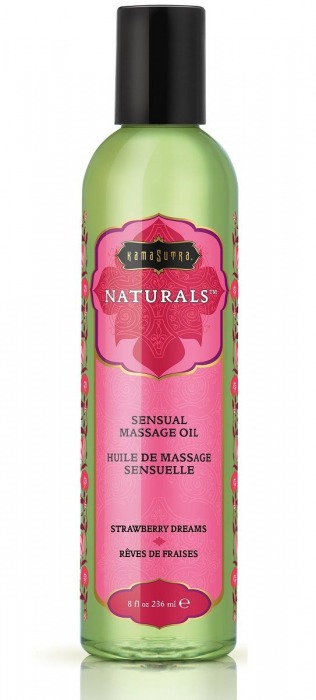 Массажное масло Naturals Strawberry Dreams с ароматом клубники - 236 мл. - Kama Sutra - купить с доставкой в Махачкале