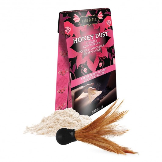 Пудра для тела Honey Dust Body Powder с ароматом клубники - 28 гр. - Kama Sutra - купить с доставкой в Махачкале