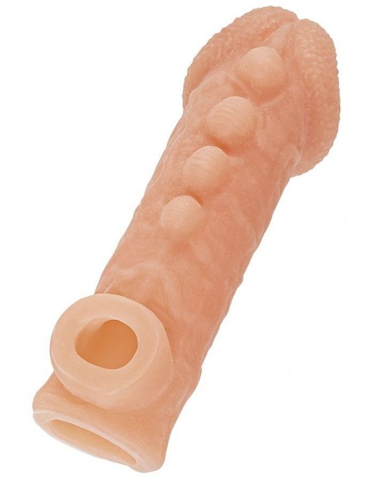 Телесная закрытая насадка с шишечками Cock Sleeve Size S - 13,8 см. - KOKOS - в Махачкале купить с доставкой