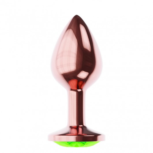 Пробка цвета розового золота с лаймовым кристаллом Diamond Emerald Shine S - 7,2 см. - Lola Games - купить с доставкой в Махачкале