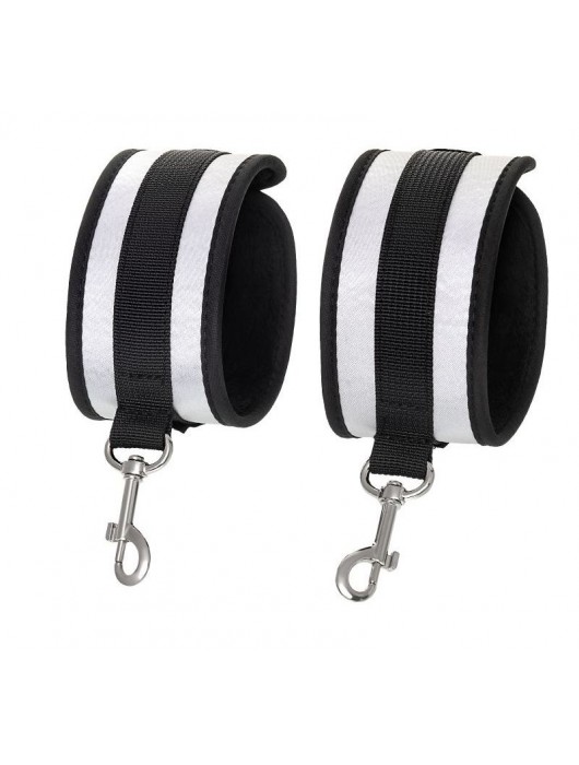 Серебристо-черные наручники Anonymo - ToyFa - купить с доставкой в Махачкале