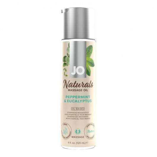 Массажное масло с ароматом перечной мяты и эвкалипта JO Naturals Peppermint   Eucalyptus - 120 мл. - System JO - купить с доставкой в Махачкале