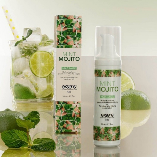 Разогревающее массажное масло с ароматом мохито Gourmet Mint Mojito - 50 мл. - Exsens - купить с доставкой в Махачкале