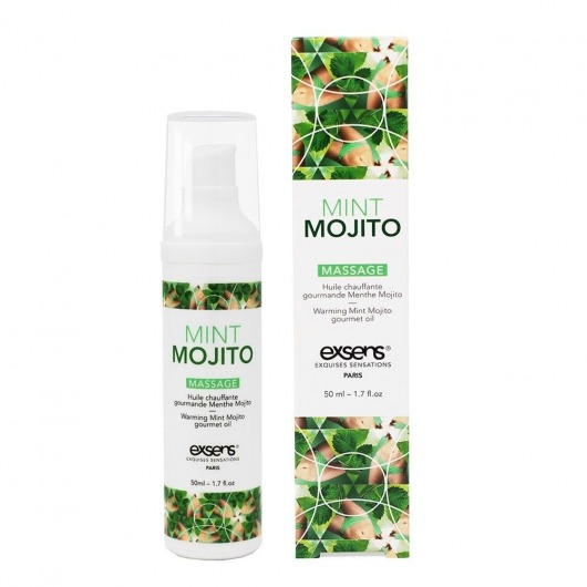 Разогревающее массажное масло с ароматом мохито Gourmet Mint Mojito - 50 мл. - Exsens - купить с доставкой в Махачкале