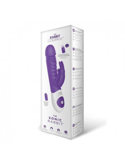 Фиолетовый вибратор-кролик The Sonic Rabbit - 22 см. - The Rabbit Company