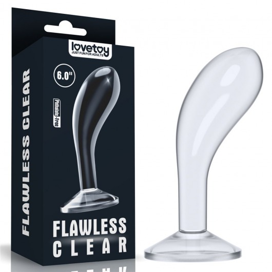 Прозрачный стимулятор простаты Flawless Clear Prostate Plug - 15 см. - Lovetoy - в Махачкале купить с доставкой