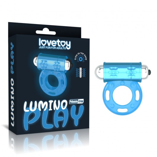 Голубое, светящееся в темноте эрекционное виброкольцо Lumino Play Vibrating Penis Ring - Lovetoy - в Махачкале купить с доставкой