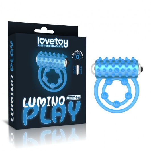 Голубое, светящееся в темноте виброкольцо Lumino Play Vibrating Penis Ring - Lovetoy - в Махачкале купить с доставкой