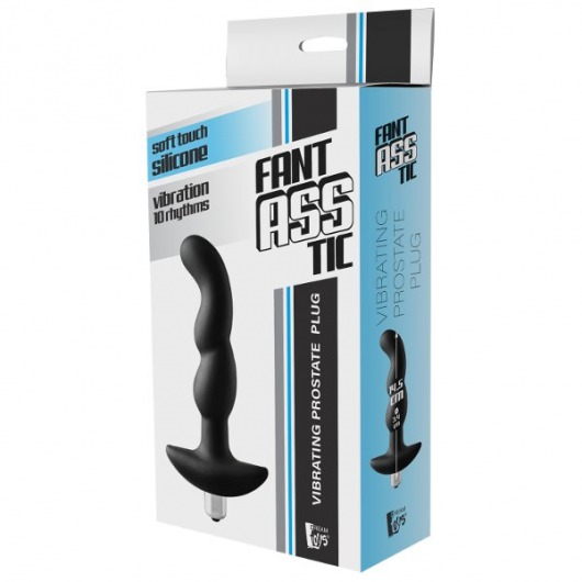 Черная вибропробка для простаты FantASStic Vibrating Prostate Plug - 14,5 см. - Dream Toys - в Махачкале купить с доставкой