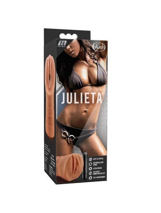 Мастурбатор-вагина цвета карамели Julieta с вибрацией - Blush Novelties - в Махачкале купить с доставкой