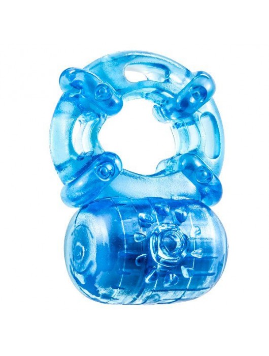 Голубое эрекционное виброкольцо Reusable 5 Function Cock Ring - Blush Novelties - в Махачкале купить с доставкой