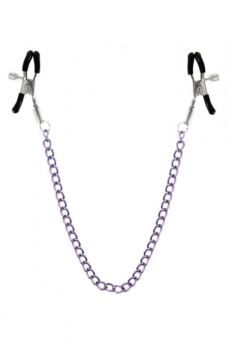 Зажимы для сосков с фиолетовой цепочкой Sweet Caress Nipple Chain - Sweet Caress - купить с доставкой в Махачкале