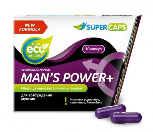 Возбуждающее средство для мужчин Mans Power plus - 10 капсул (0,35 гр.) +1 в подарок - SuperCaps - купить с доставкой в Махачкале