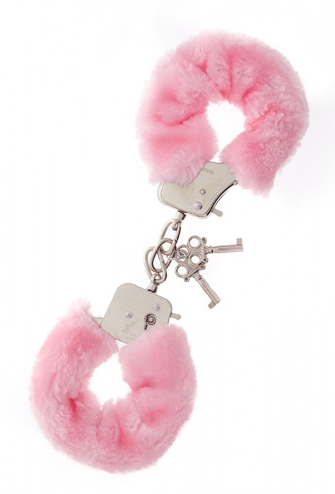 Металлические наручники с розовой меховой опушкой METAL HANDCUFF WITH PLUSH PINK - Dream Toys - купить с доставкой в Махачкале