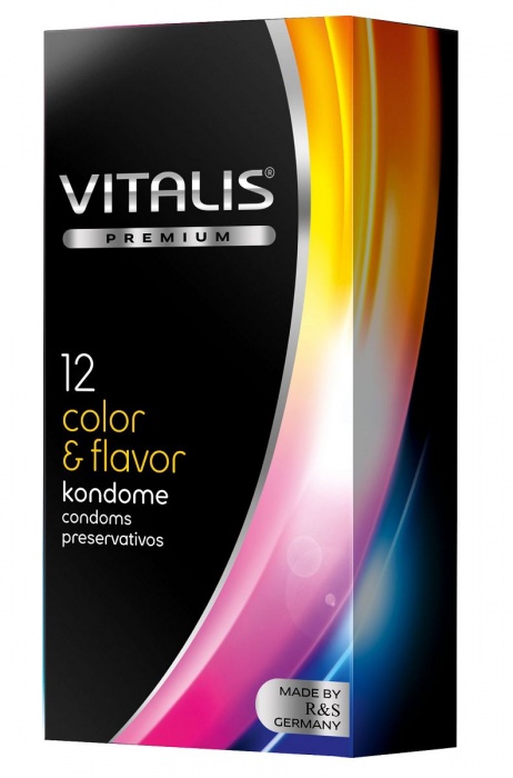 Цветные ароматизированные презервативы VITALIS PREMIUM color   flavor - 12 шт. - Vitalis - купить с доставкой в Махачкале