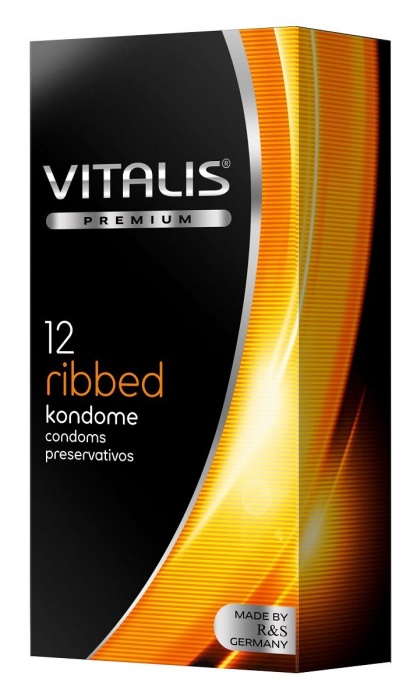 Ребристые презервативы VITALIS PREMIUM ribbed - 12 шт. - Vitalis - купить с доставкой в Махачкале